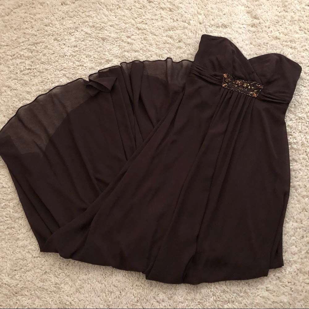 David’s Bridal Chiffon Overlay Hi Lo Formal Dress - Picture 10 of 13